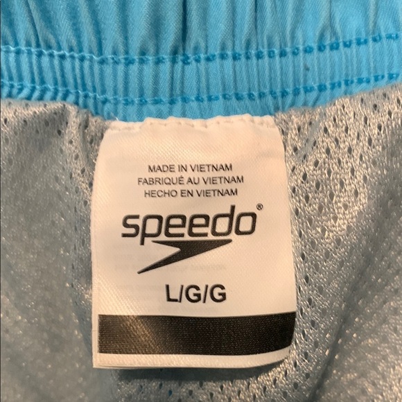 Speedo Blue and White Board Shorts with Tie-Dye Effect Size Large - Picture 3 of 7